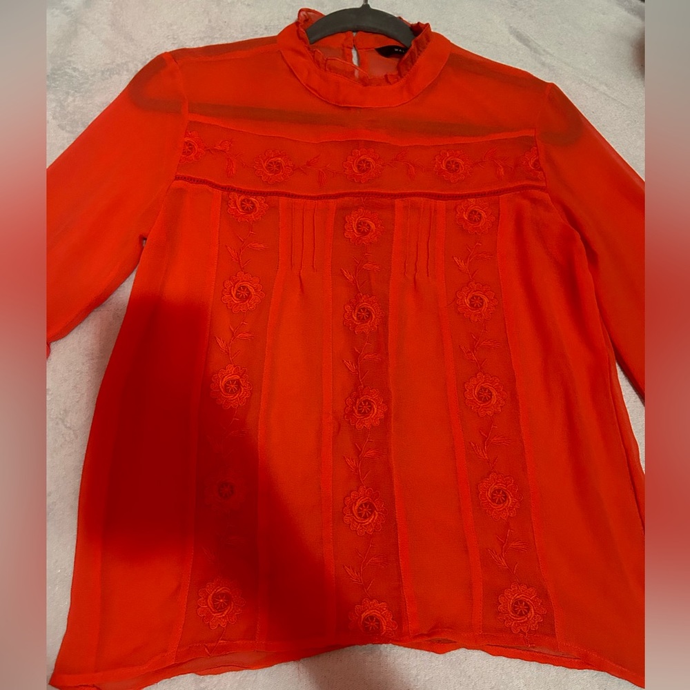 Walter Baker See Through Flower Design Blouse
